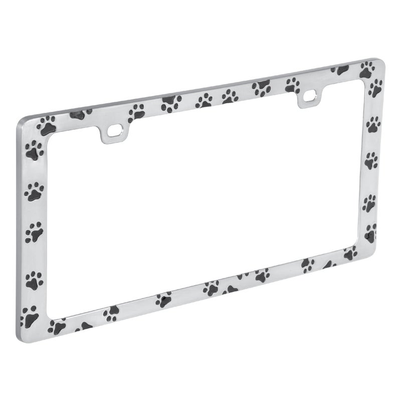 Bell Automotive 22-1-46104-8 Universal Black Paw Print Design License Plate Frame - Image 1